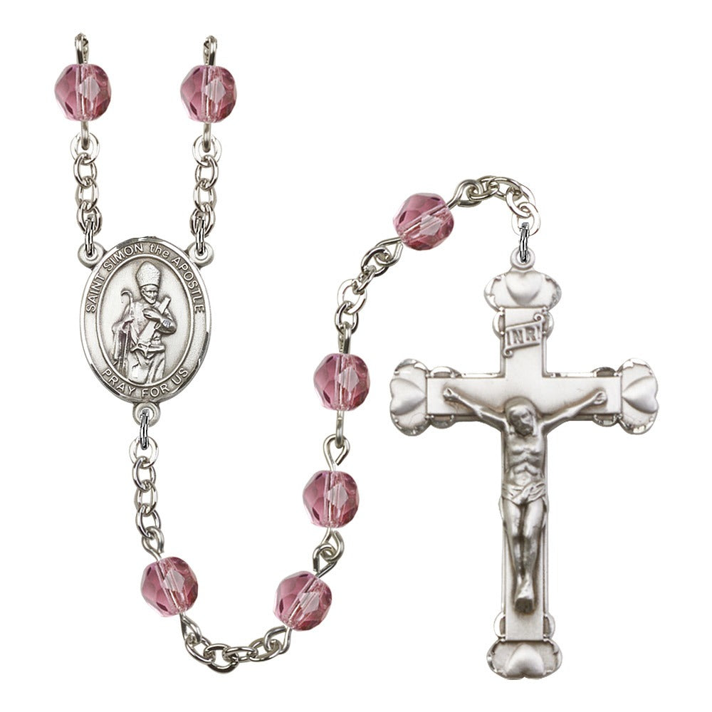 St. Simon The Apostle Purple February Rosary 6mm