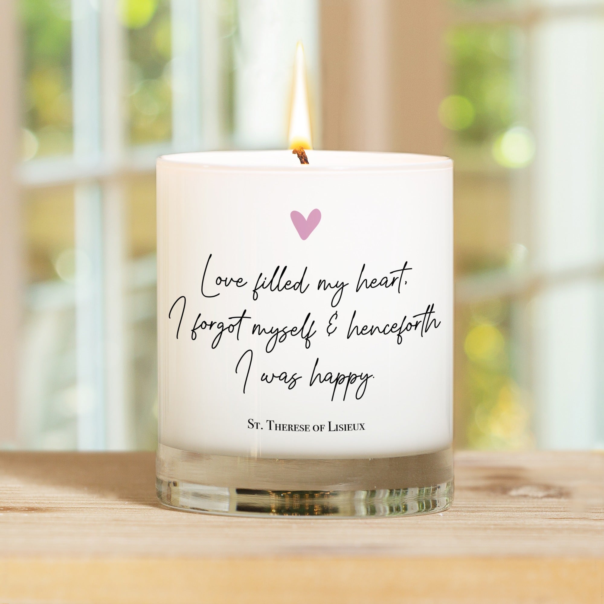 St. Therese "Love Filled My Heart" Candle
