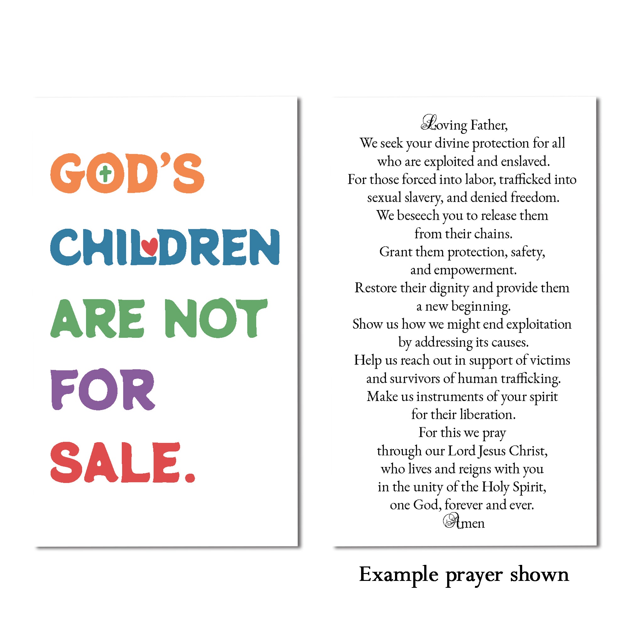 God's Children Are Not For Sale Prayer Card
