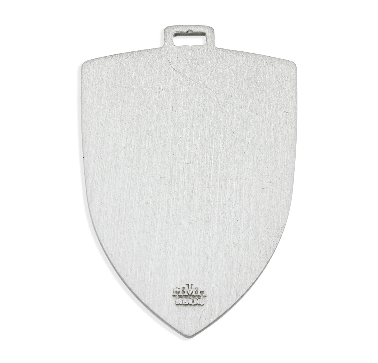 Large Sterling Silver St. Michael Shield Medal Necklace