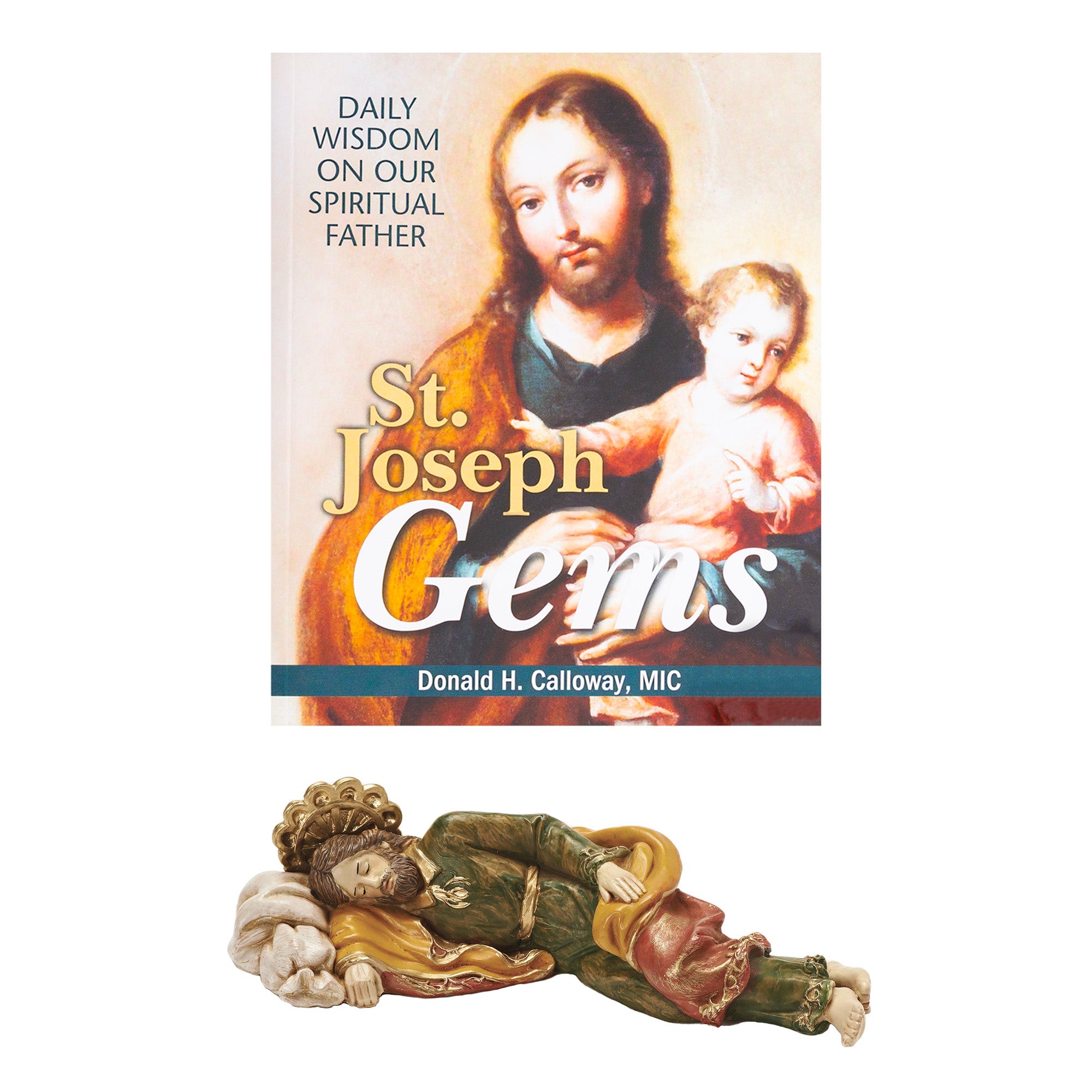 St. Joseph Gems: Daily Wisdom & Fontanini Sleeping St. Joseph Figure (Gift Set)