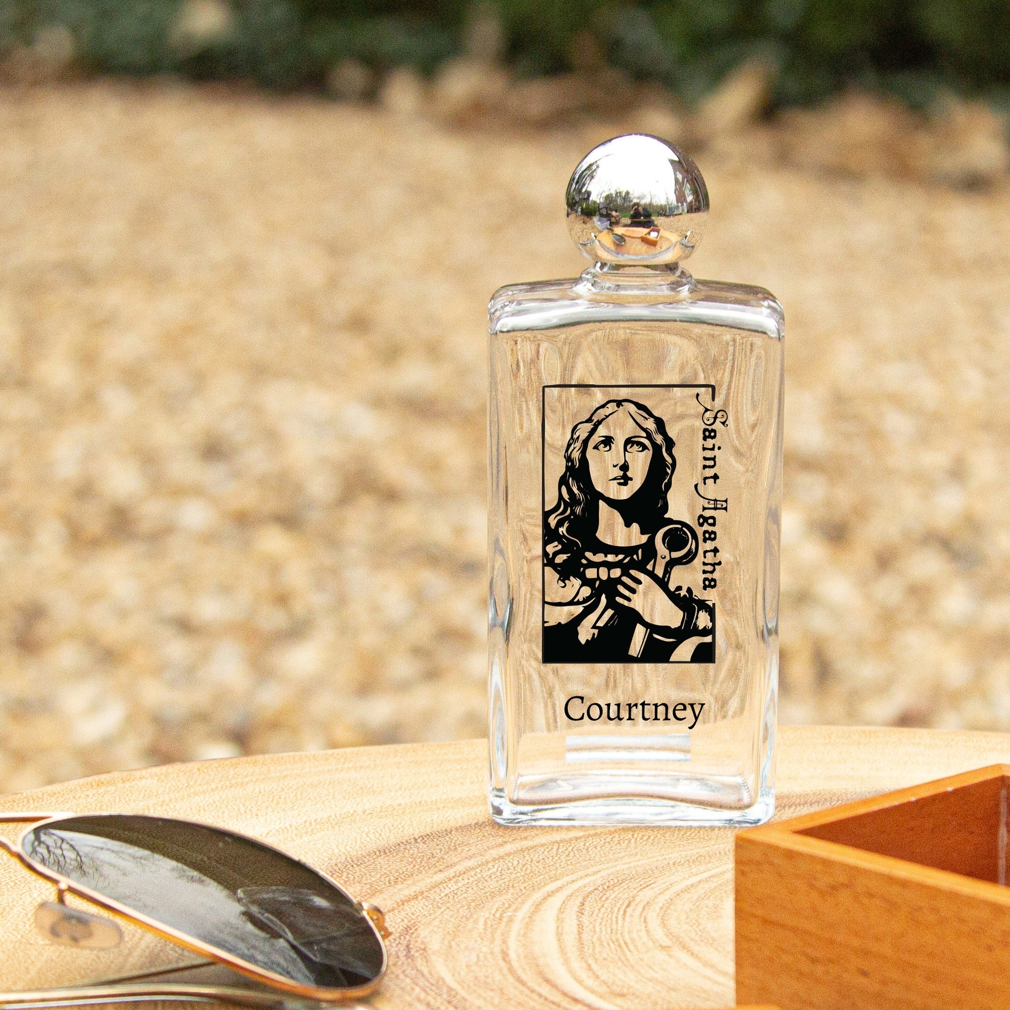 Personalized St. Agatha Holy Water Bottle