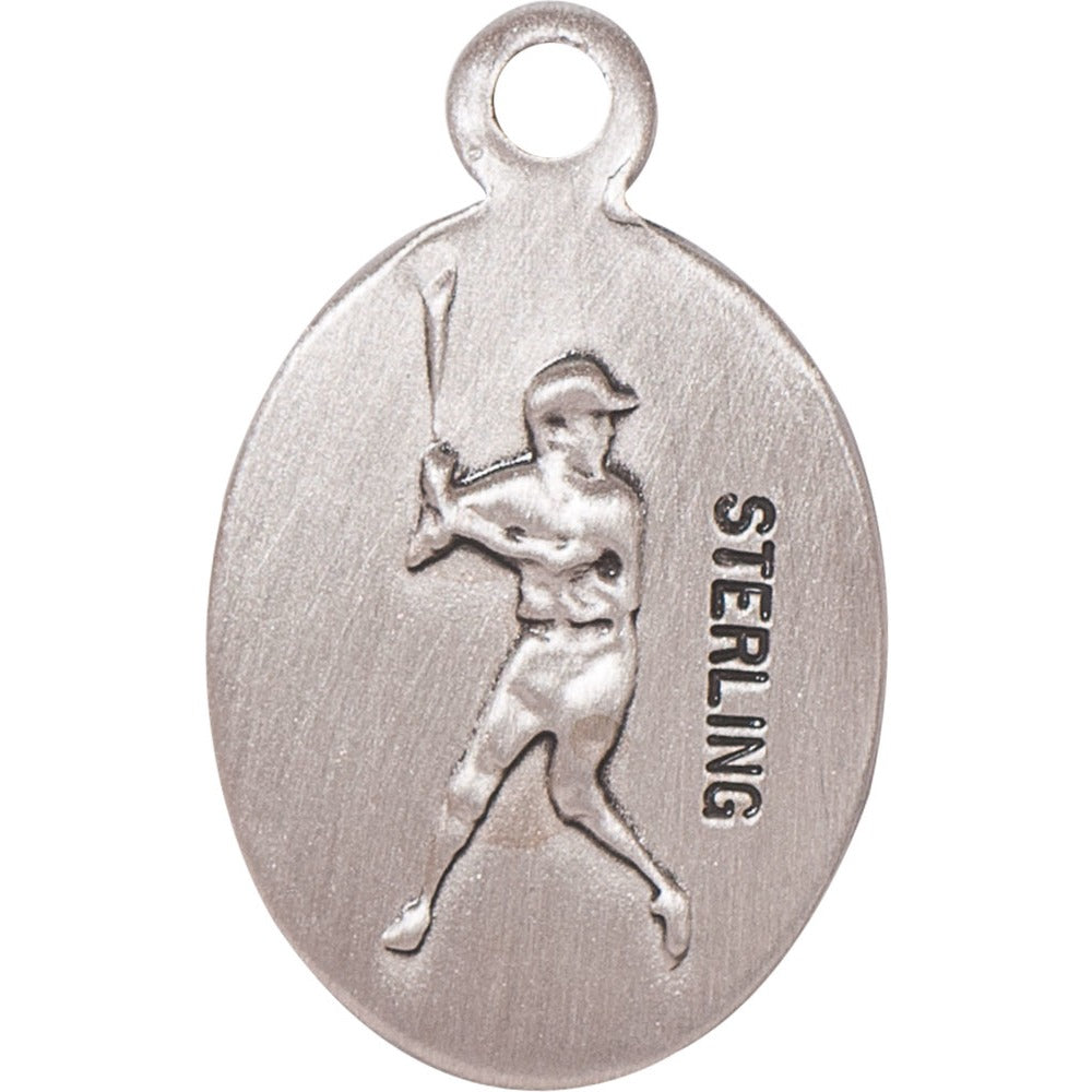 Sterling Silver St. Rita of Cascia Petite Pendant /Baseball