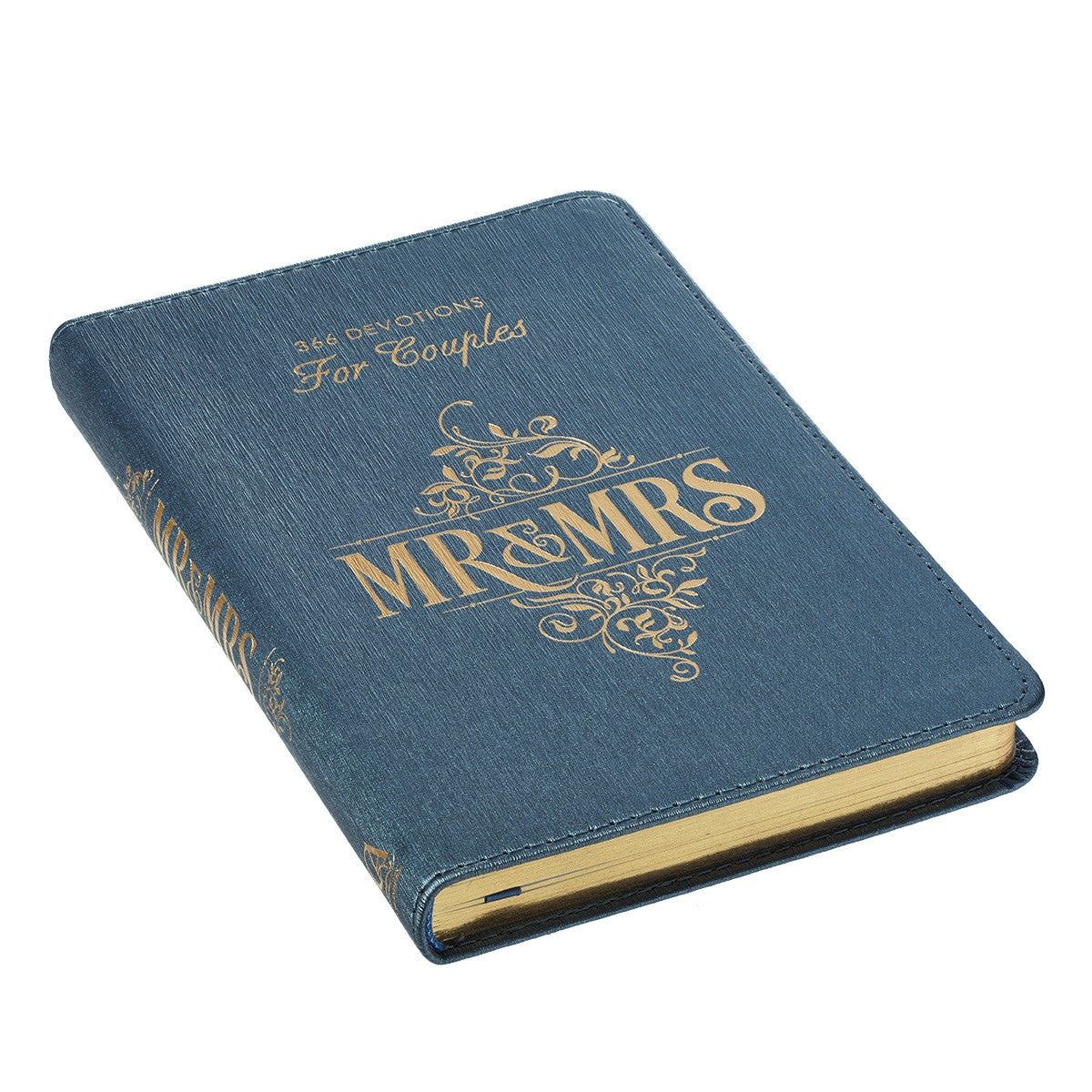 Mr. & Mrs. 366 Devotions for Couples - Blue Faux Leather