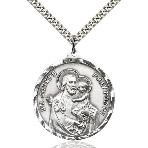 Sterling Silver St. Joseph Pendant - 2508043