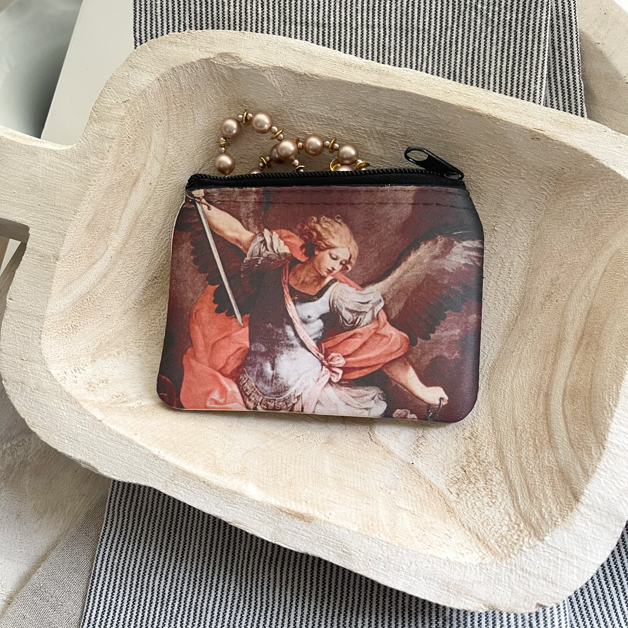 Personalized Saint Michael Rosary Pouch