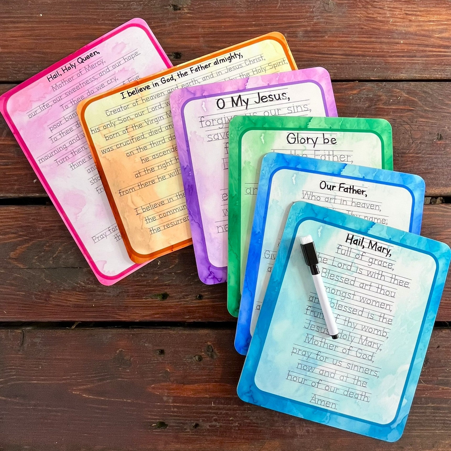 Rosary Prayers Tracing Dry-Erase Boards & Markers Set