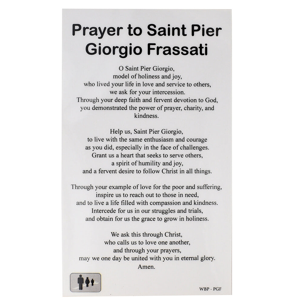 St. Pier Giorgio Frassati Medal Necklace & Prayer Card Set