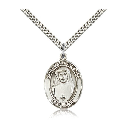 Sterling Silver St. Maria Faustina Pendant w/ chain