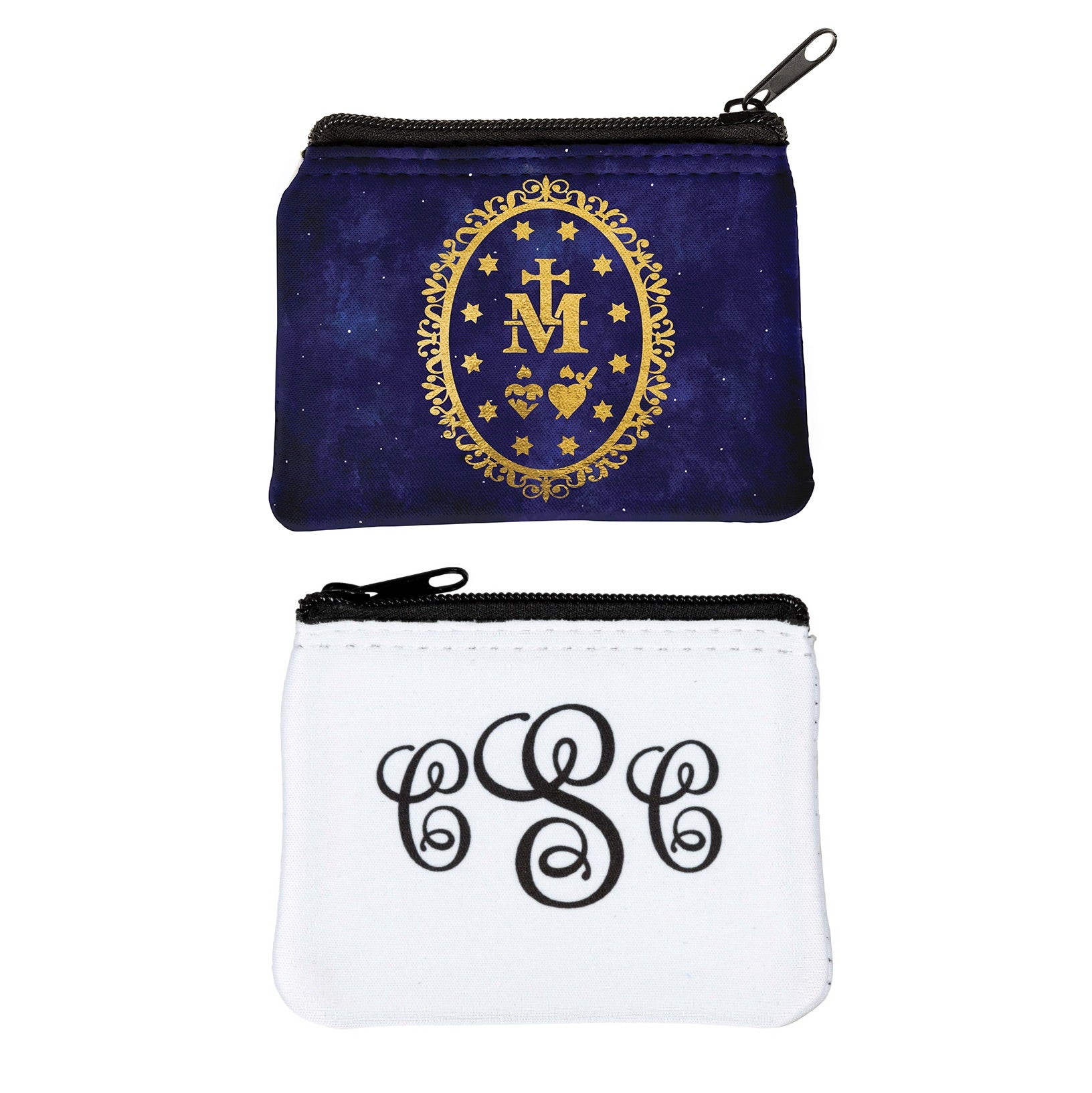 Personalized Miraculous Medal Rosary Pouch