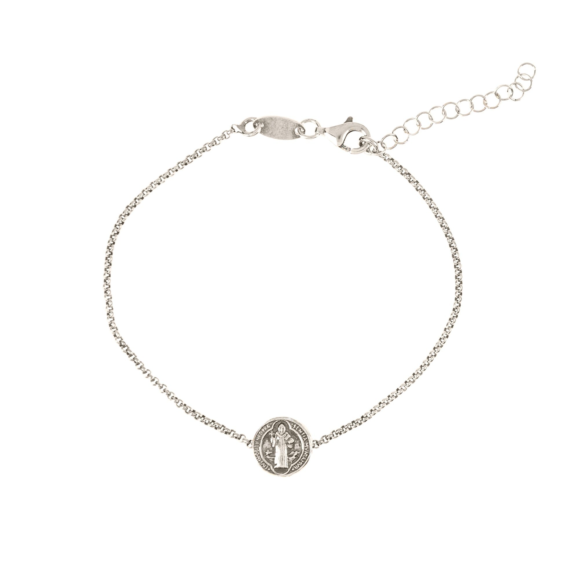 SS Petite St. Benedict Medal Bracelet
