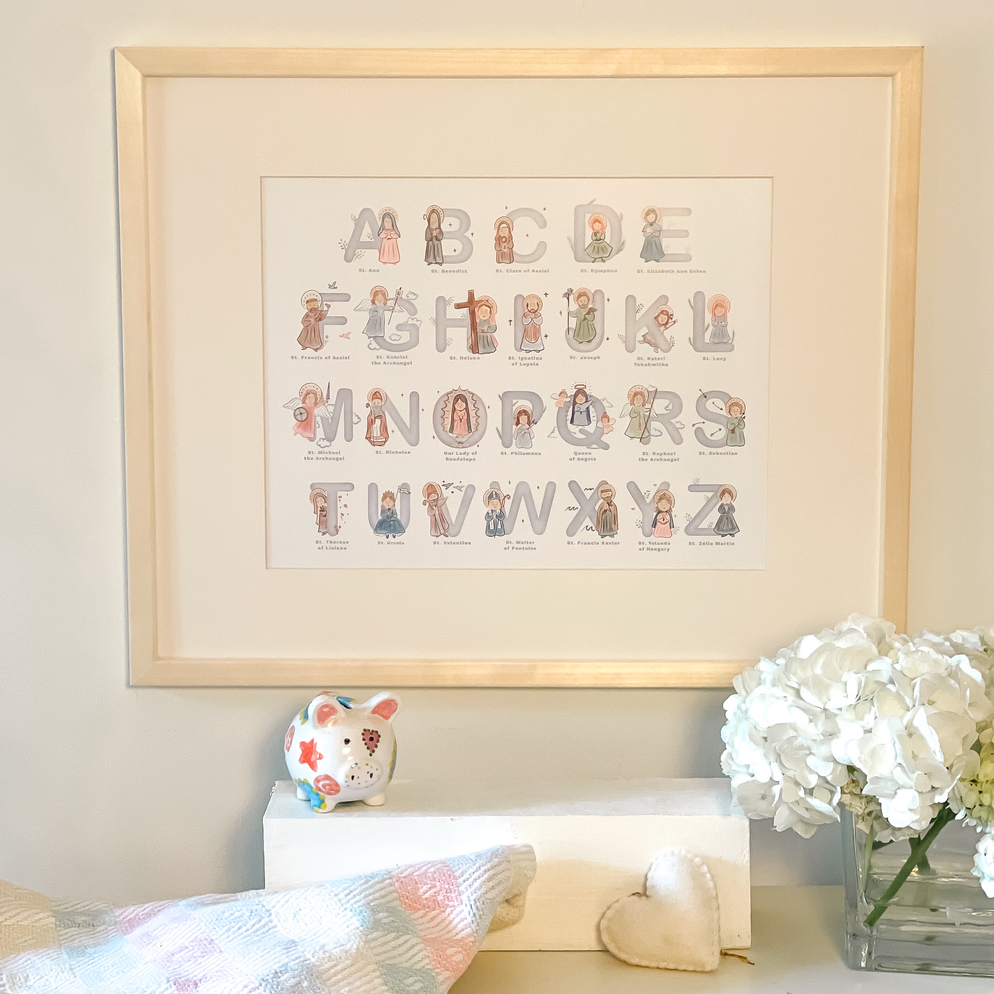 Saints Alphabet Framed Print - 16" x 20"