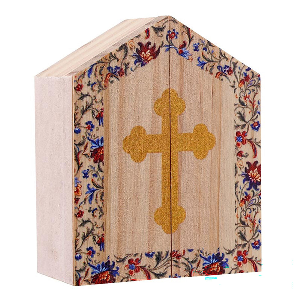 Crucifix Miniature Wooden Triptych