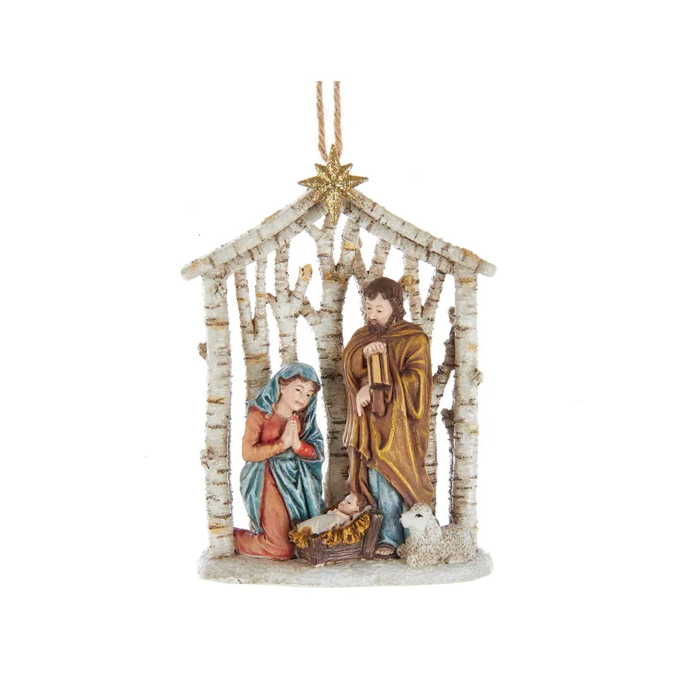 Holy Family in Trees Nativity Ornament
