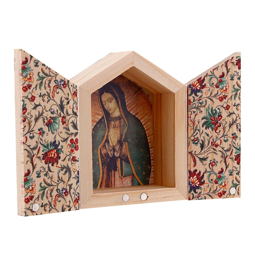 Our Lady of Guadalupe Miniature Wooden Triptych