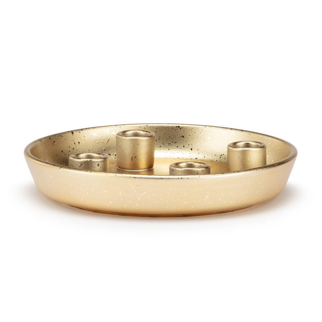 Gold Dish Advent Candle Holder