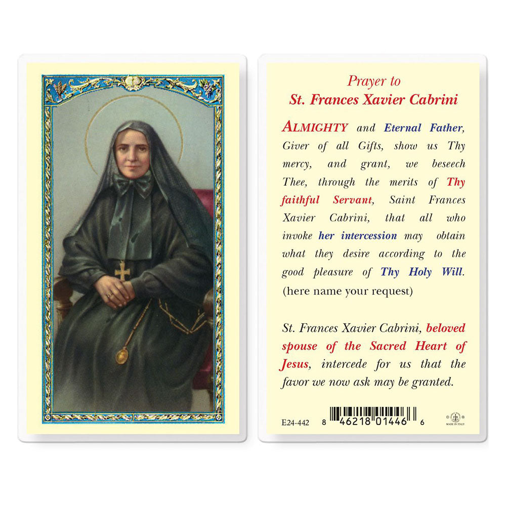 Laminated prayer card with Italian artwork by Fratelli Bonella