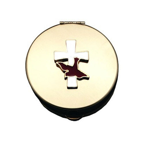 Stamped Pyx with Enameled Cross and Dove