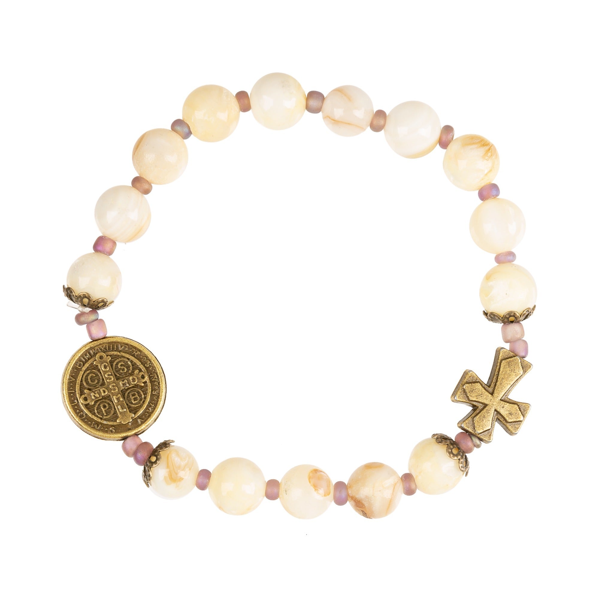 River Pearl St. Benedict Rosary Bracelet