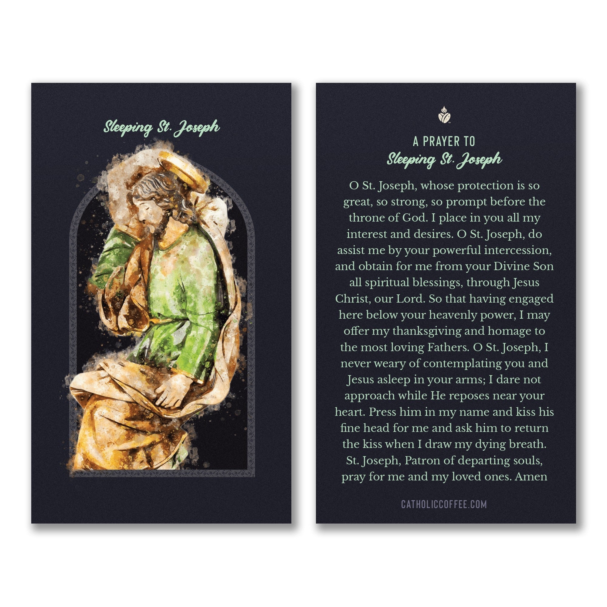 Sleeping St. Joseph Prayer Card Pack of 3