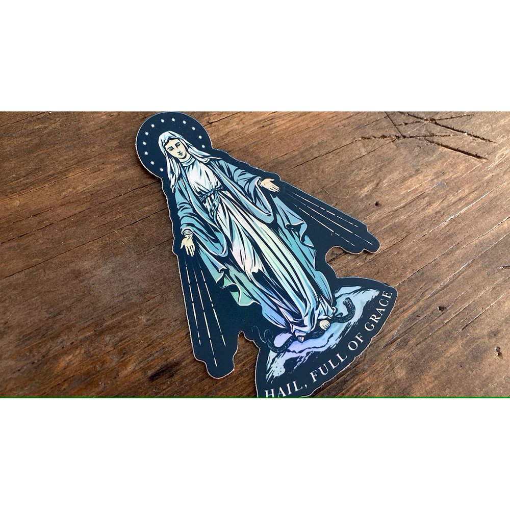 Our Lady of Grace Holographic Sticker - 4"