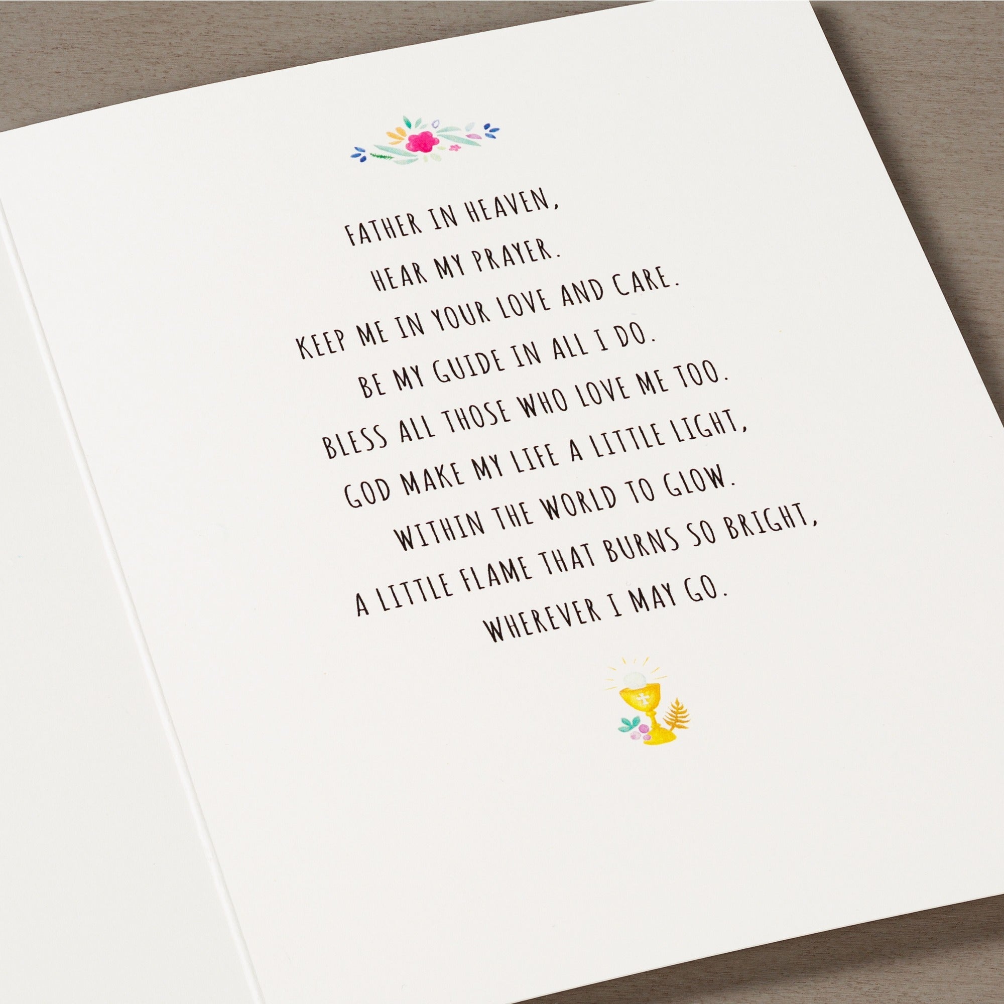 First Communion Girl's Watercolor Card w/ Envelope