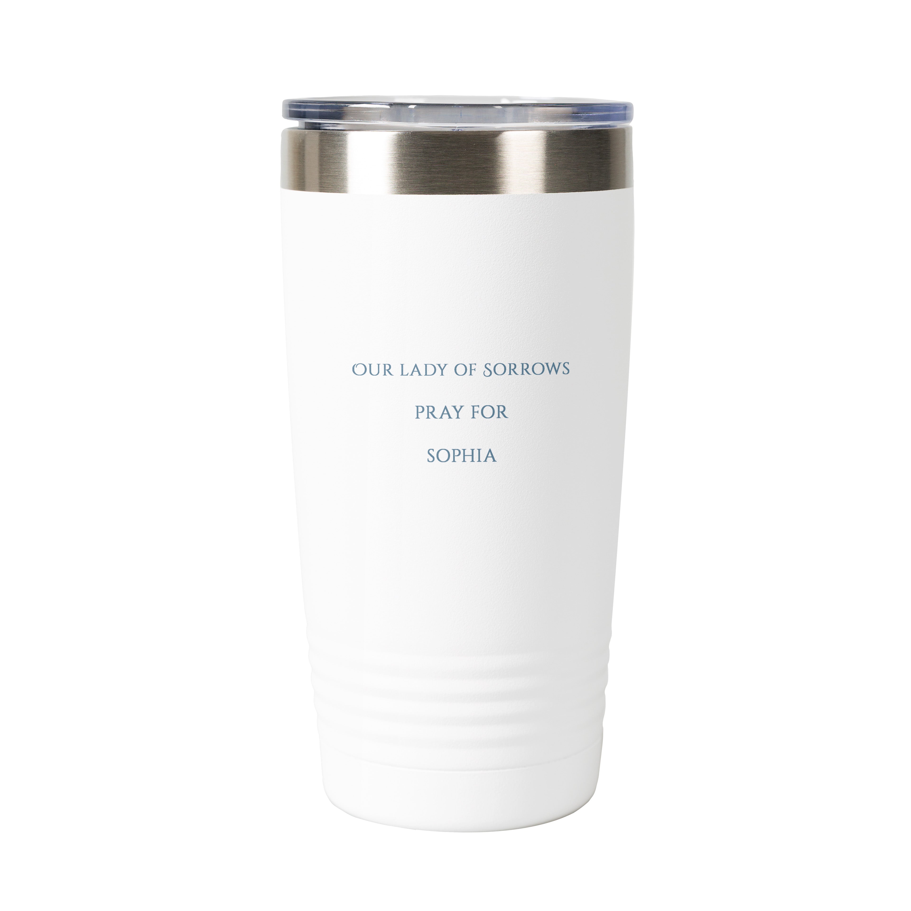 Our Lady of Sorrows Personalized 20 oz. White Tumbler