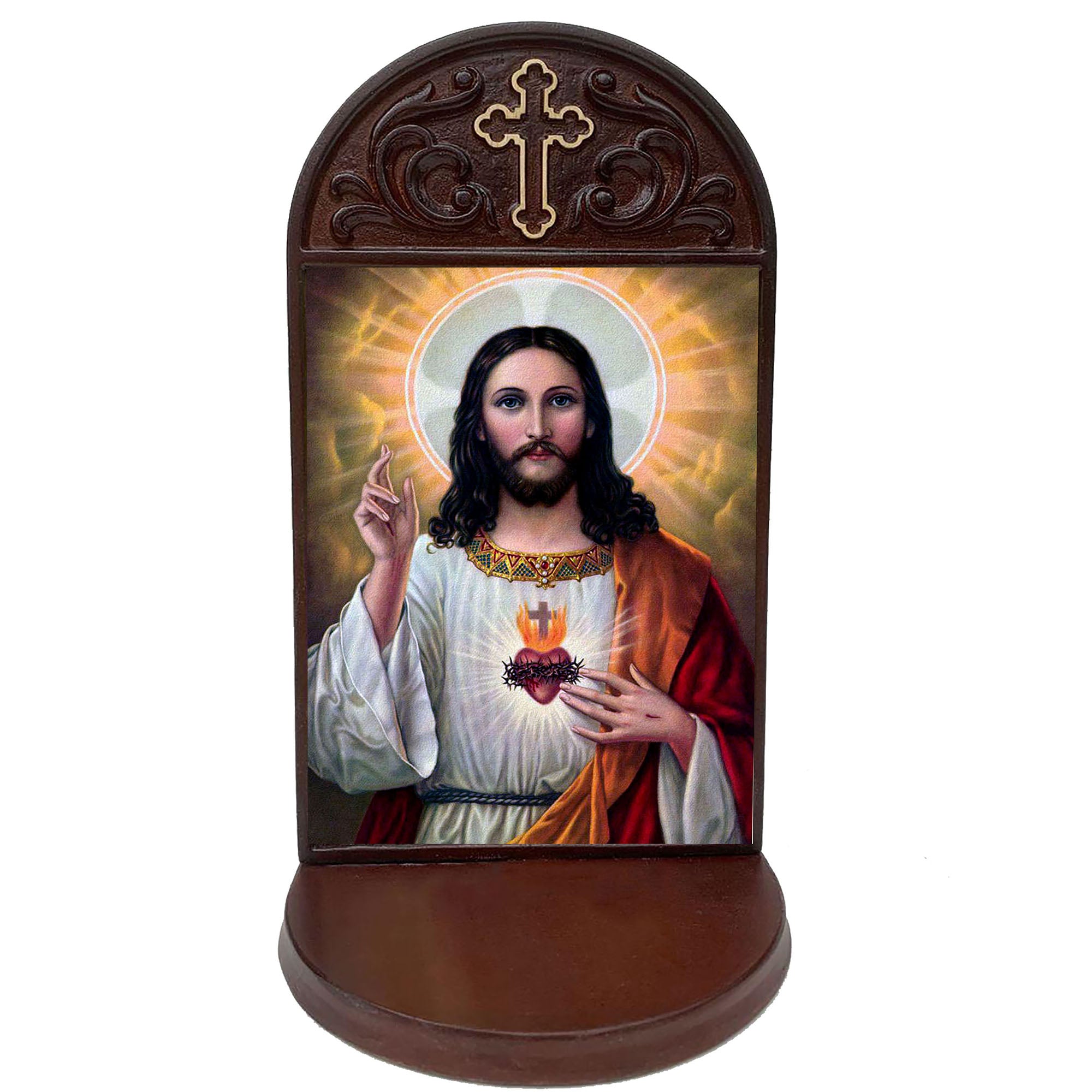 Sacred Heart Devotional Plaque with Stand