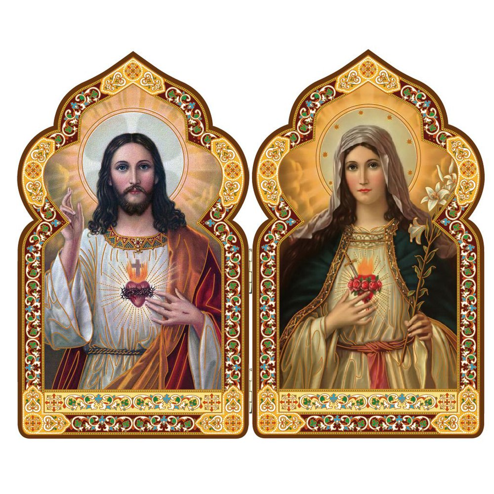 Sacred & Immaculate Hearts Cathedral Diptych - 7.5"