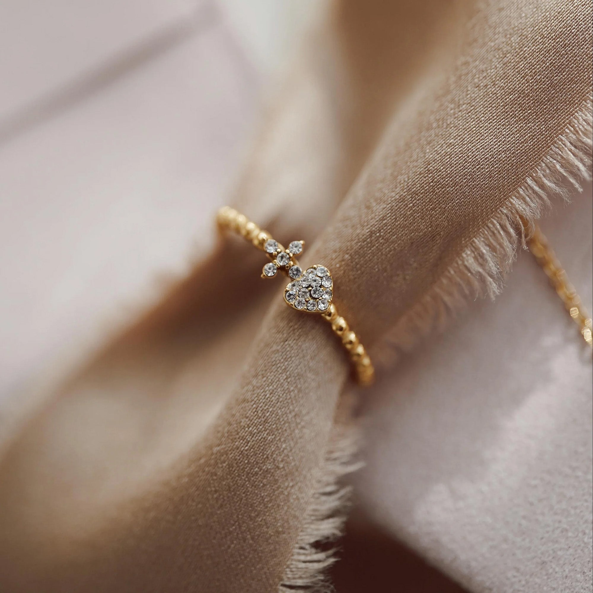 Crystal Sacred Heart Ring