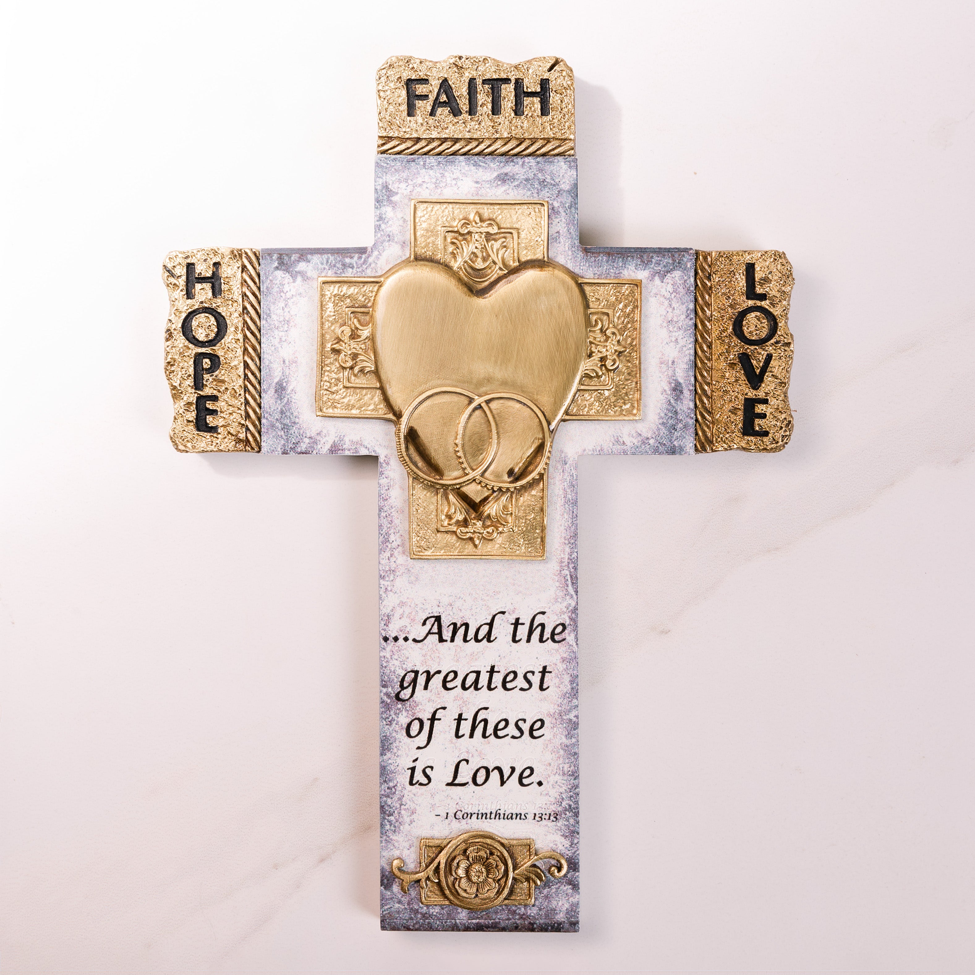 Faith, Hope and Love Marriage Cross 10.5 inch