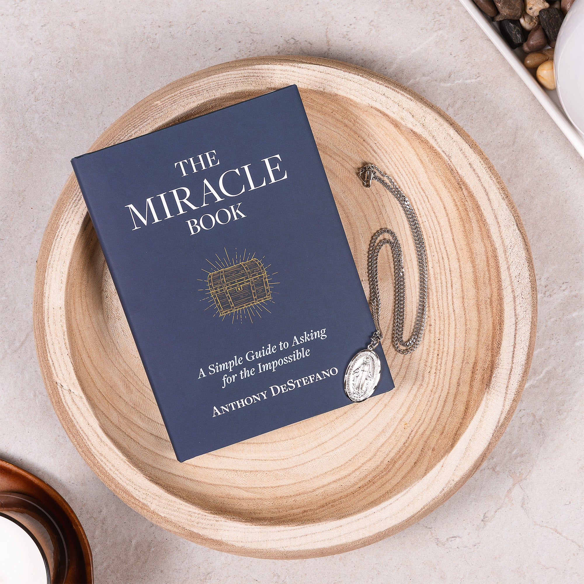 Miraculous Medal Necklace & The Miracle Book by Anthony DeStefano – Catholic Gift Set for Hope & Healing