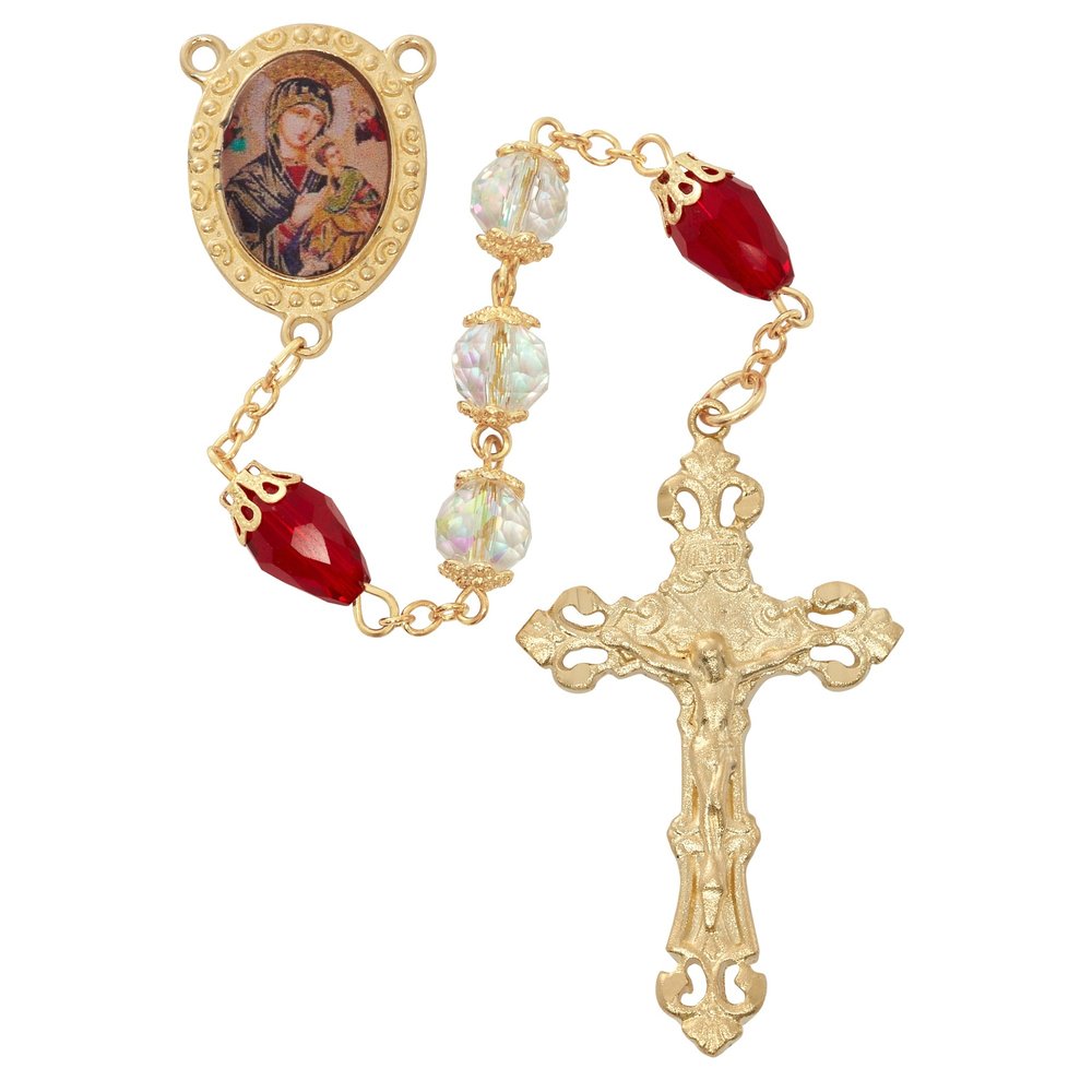 Crystal Our Lady of Perpetual Help Rosary