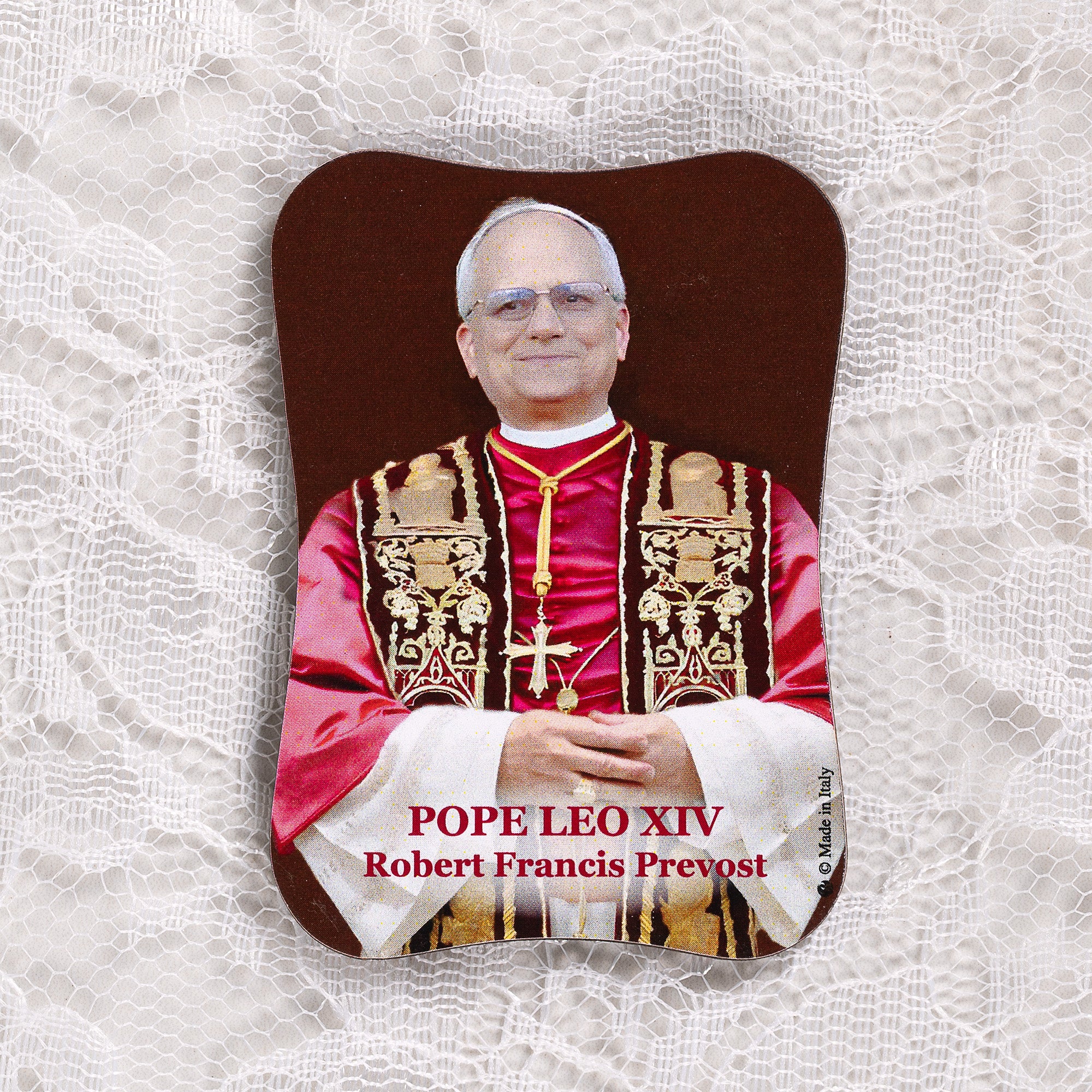 Pope Leo XIV Wooden Magnet