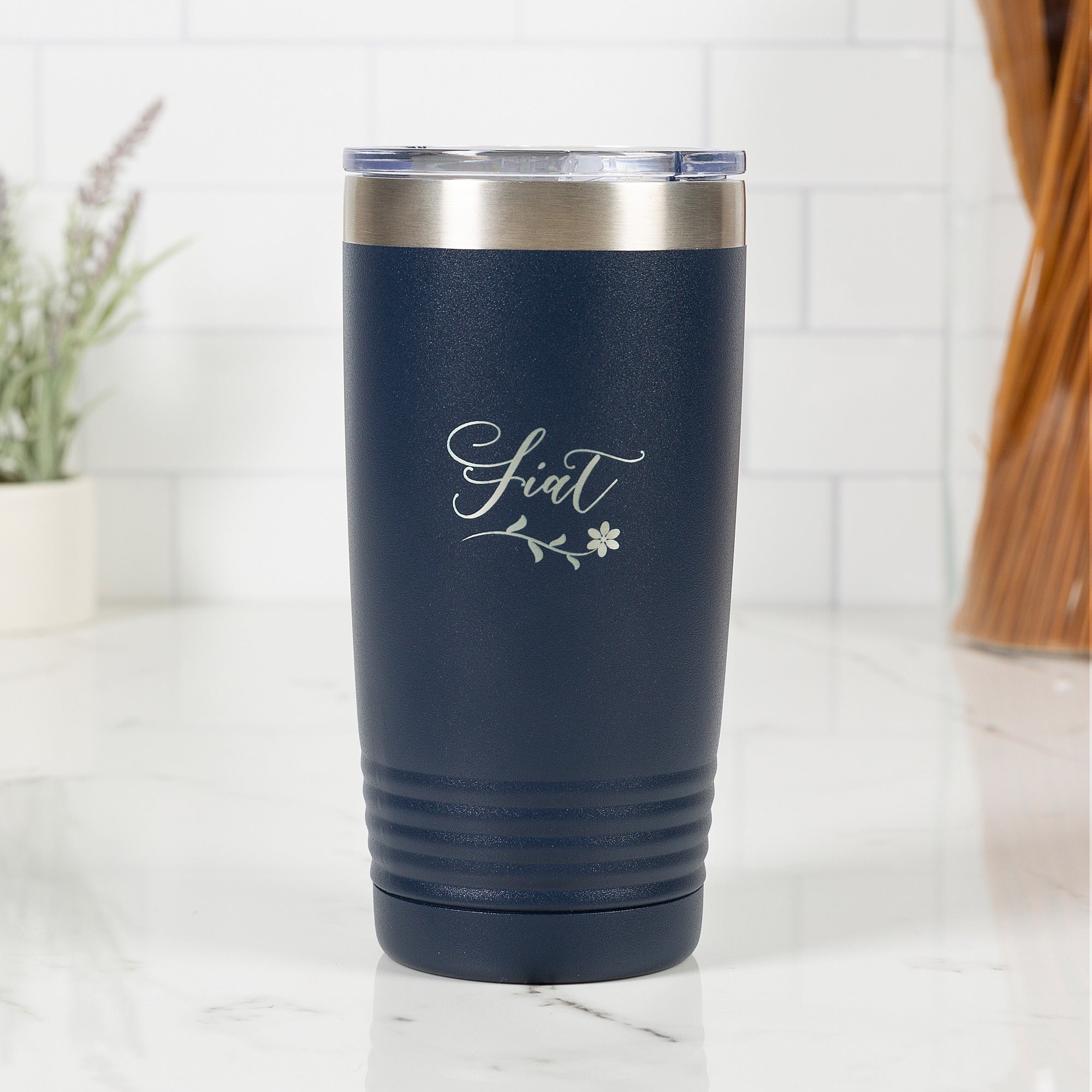 Personalized Fiat Dark Blue 20oz Tumbler