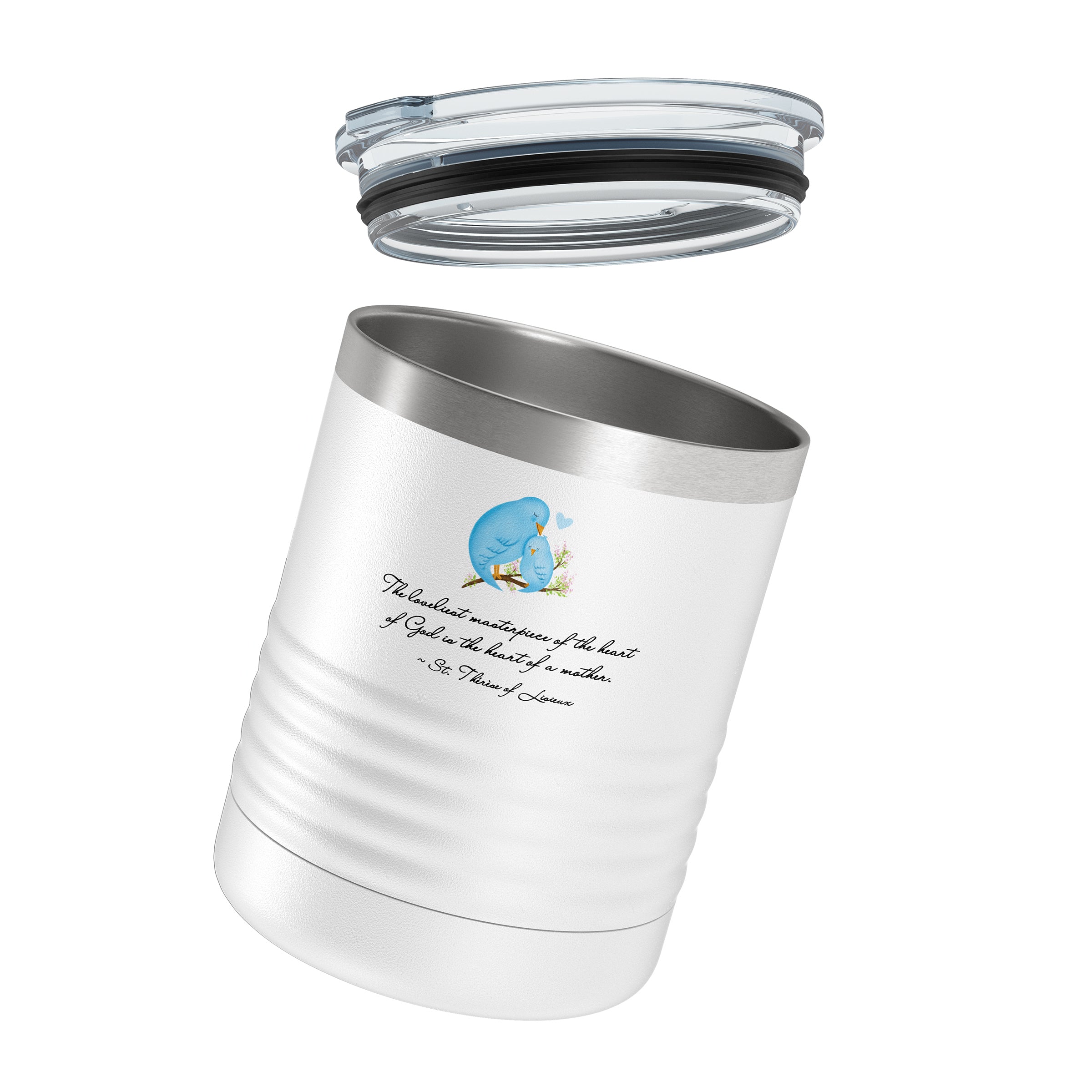 Personalized Bluebirds Heart of a Mother 10oz. Tumbler