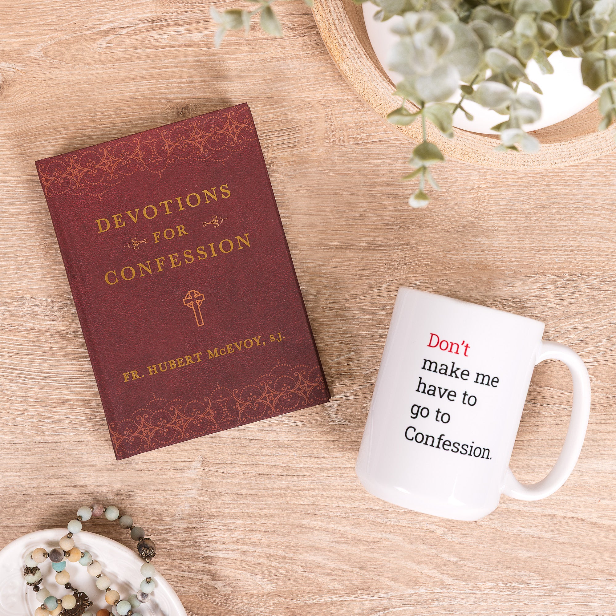 Devotions for Confession Book & Don't Make Me Have To Go To Confession Mug (Gift Set)