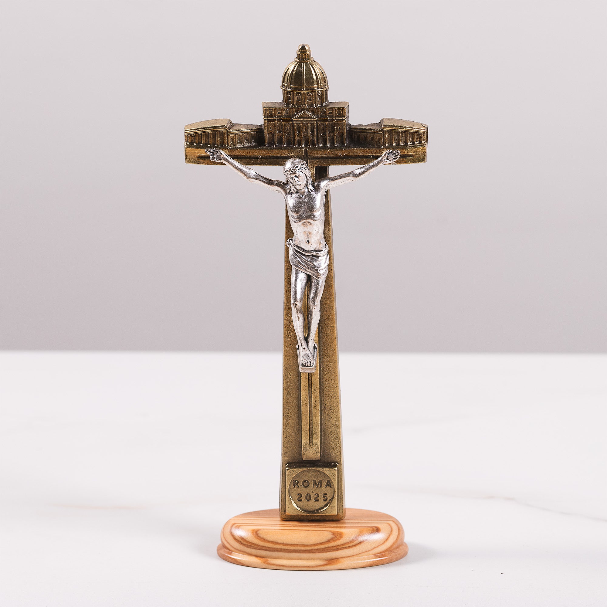 2025 Rome Bronze Standing Crucifix - 8"