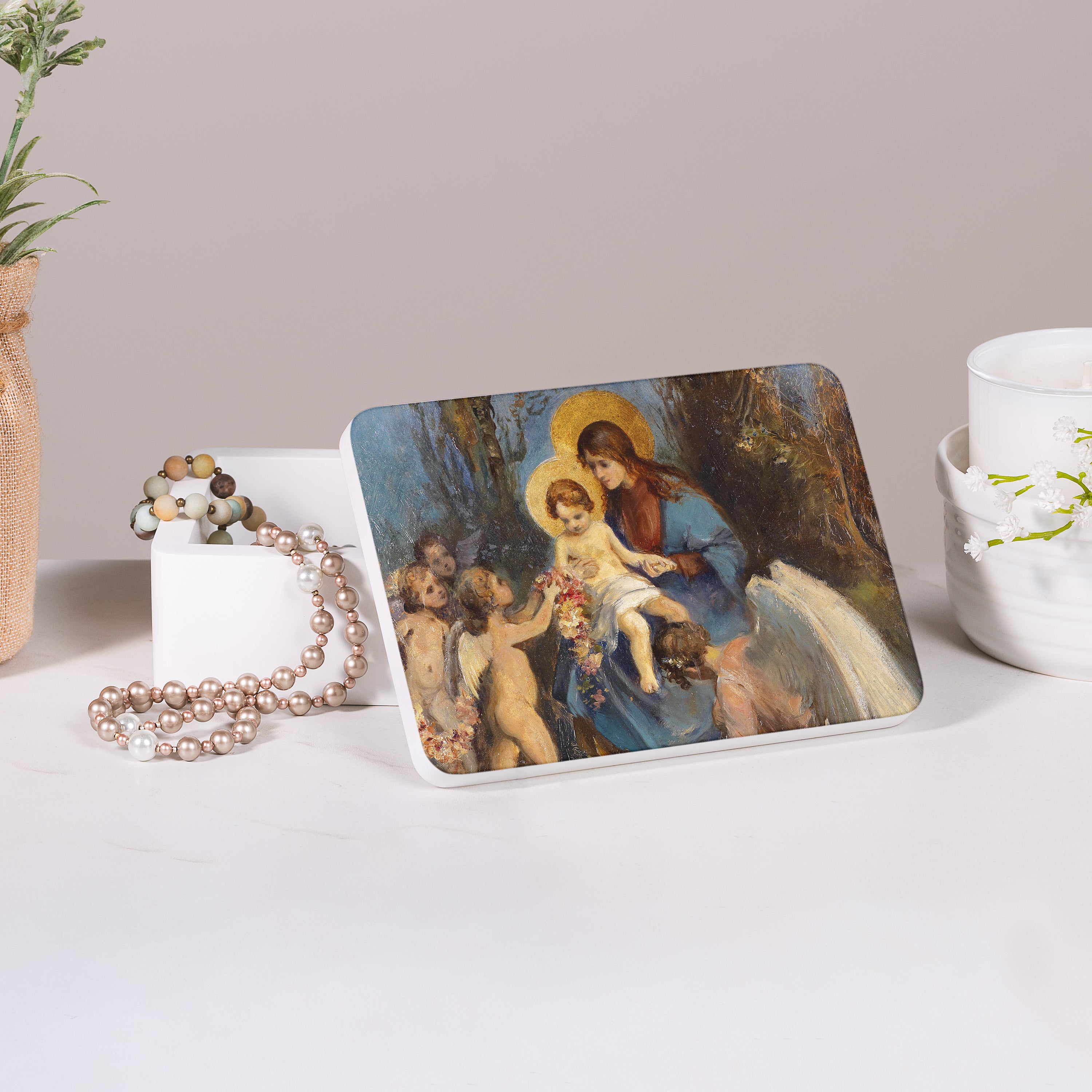 Madonna & Child Keepsake Rosary Box