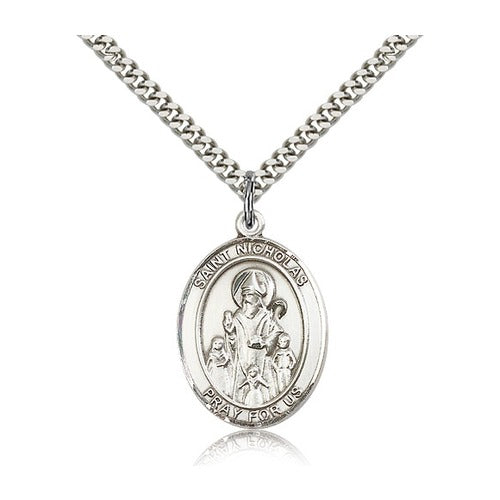 Sterling Silver St. Nicholas Pendant w/ chain