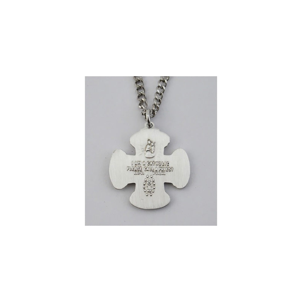Sterling Silver Four-Way Medal on 24 inch chain - 2003486