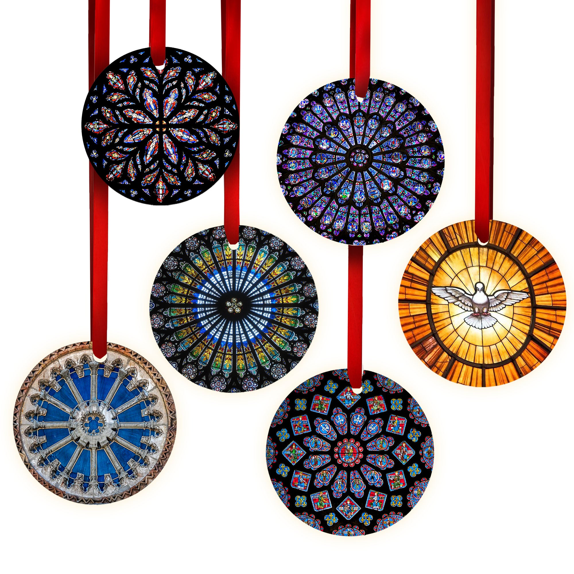 Famous Cathedrals Stained Glass Ornament Collection 1 - Set of 6