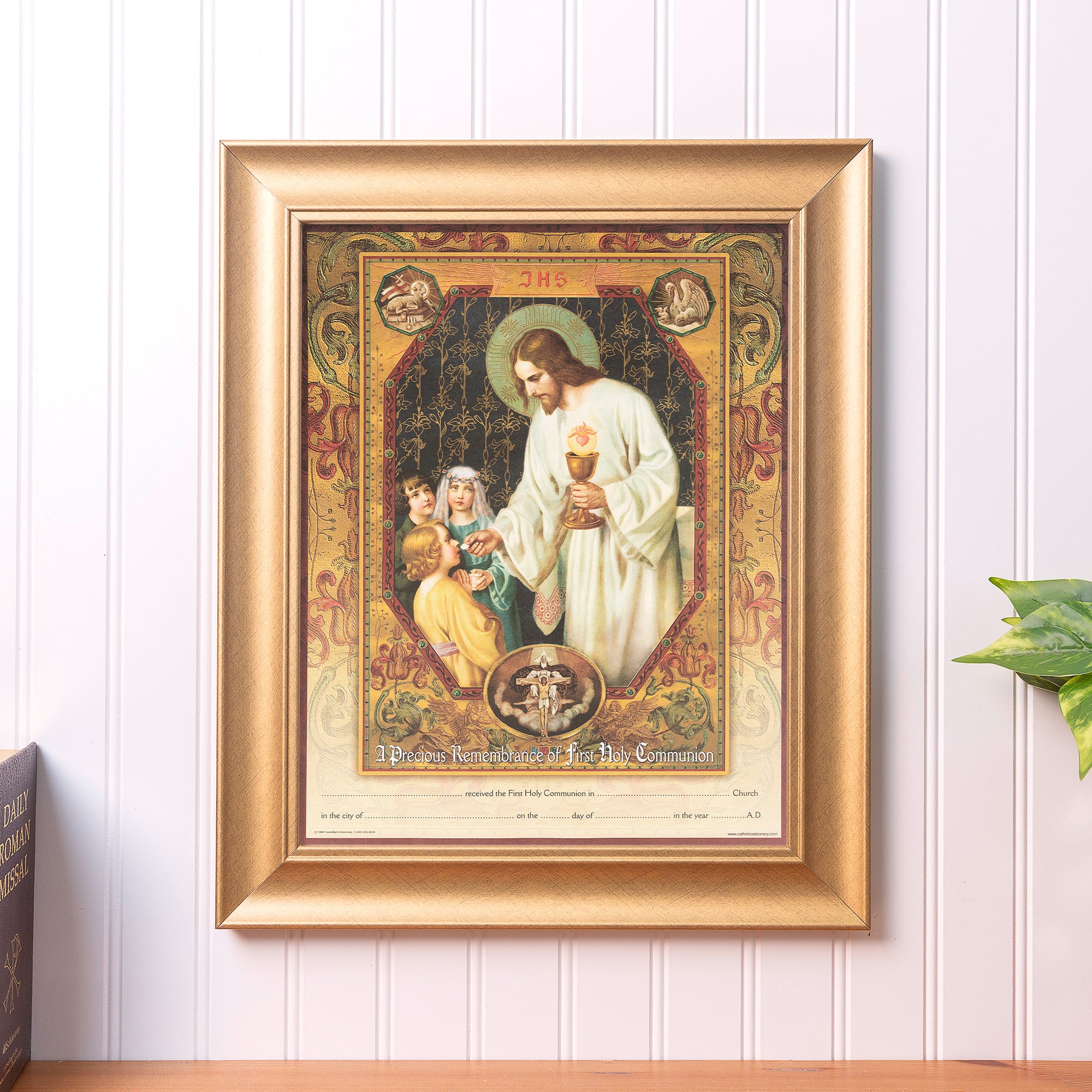 Heirloom Gold Framed First Holy Communion Certificate - 11 x 14