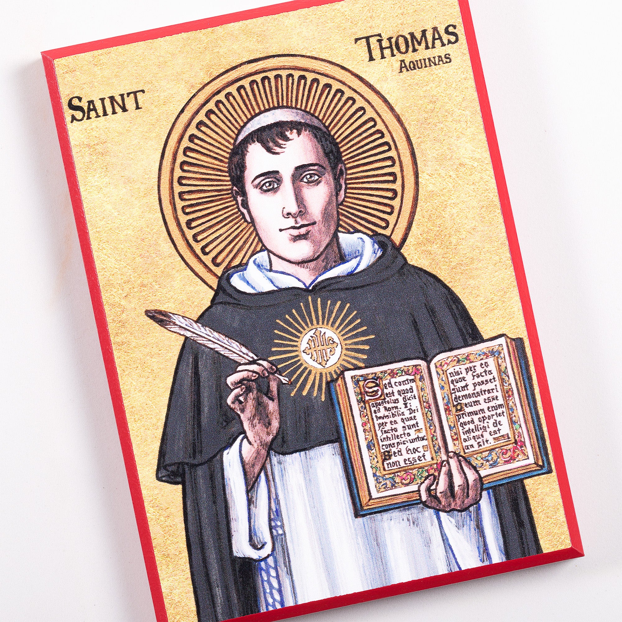 St. Thomas Aquinas Modern Icon Plaque - 5" x 7"