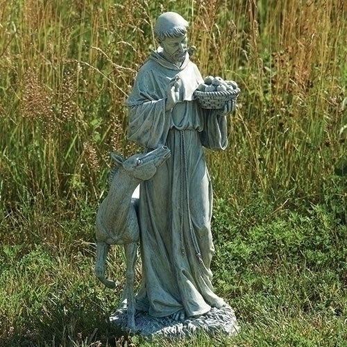St. Francis with Horse Garden Figure, 25.5 inches