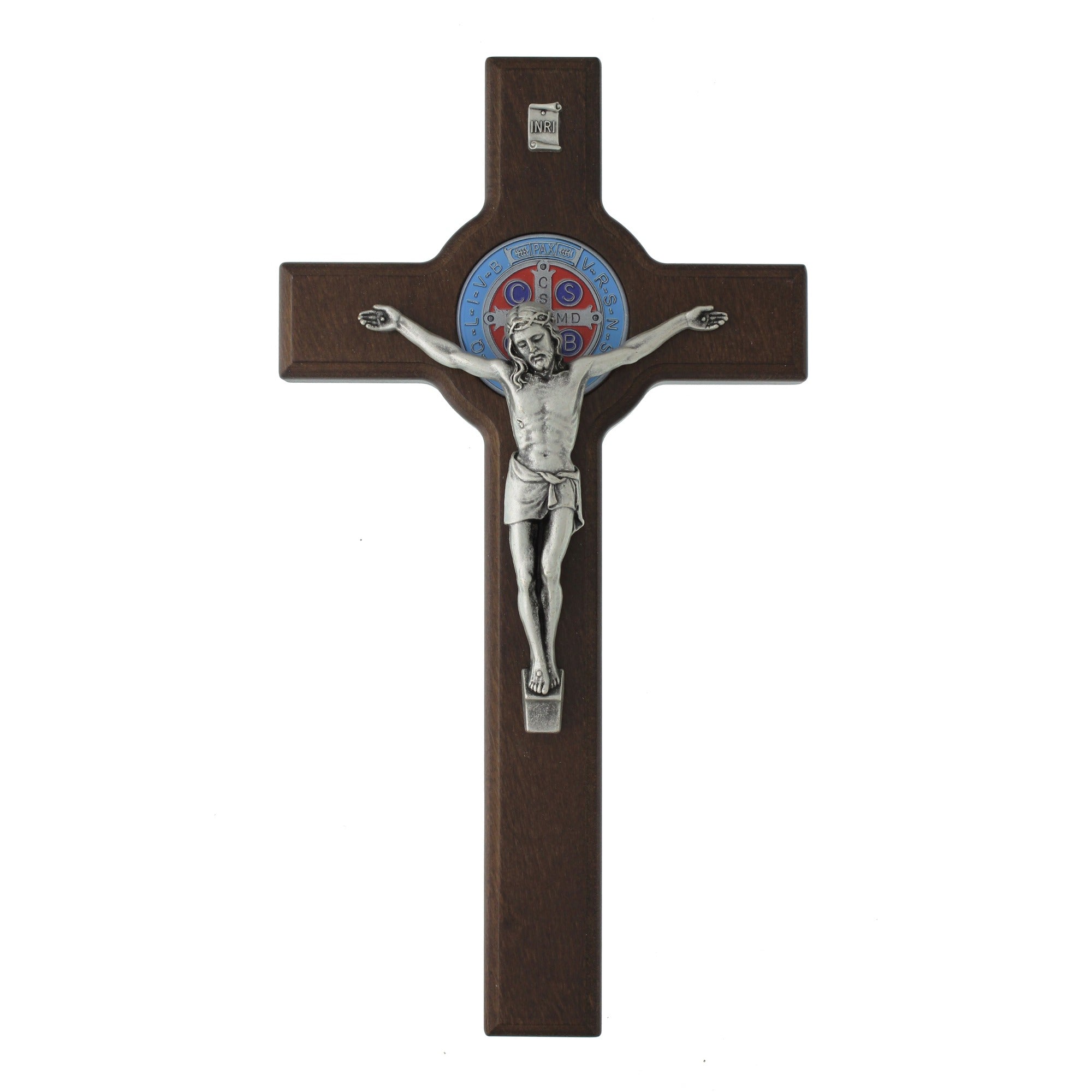 St. Benedict Dark Wood Cross, 13"