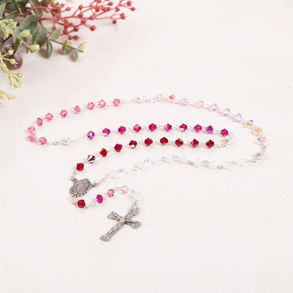 Pink Ombre Italian Rosary