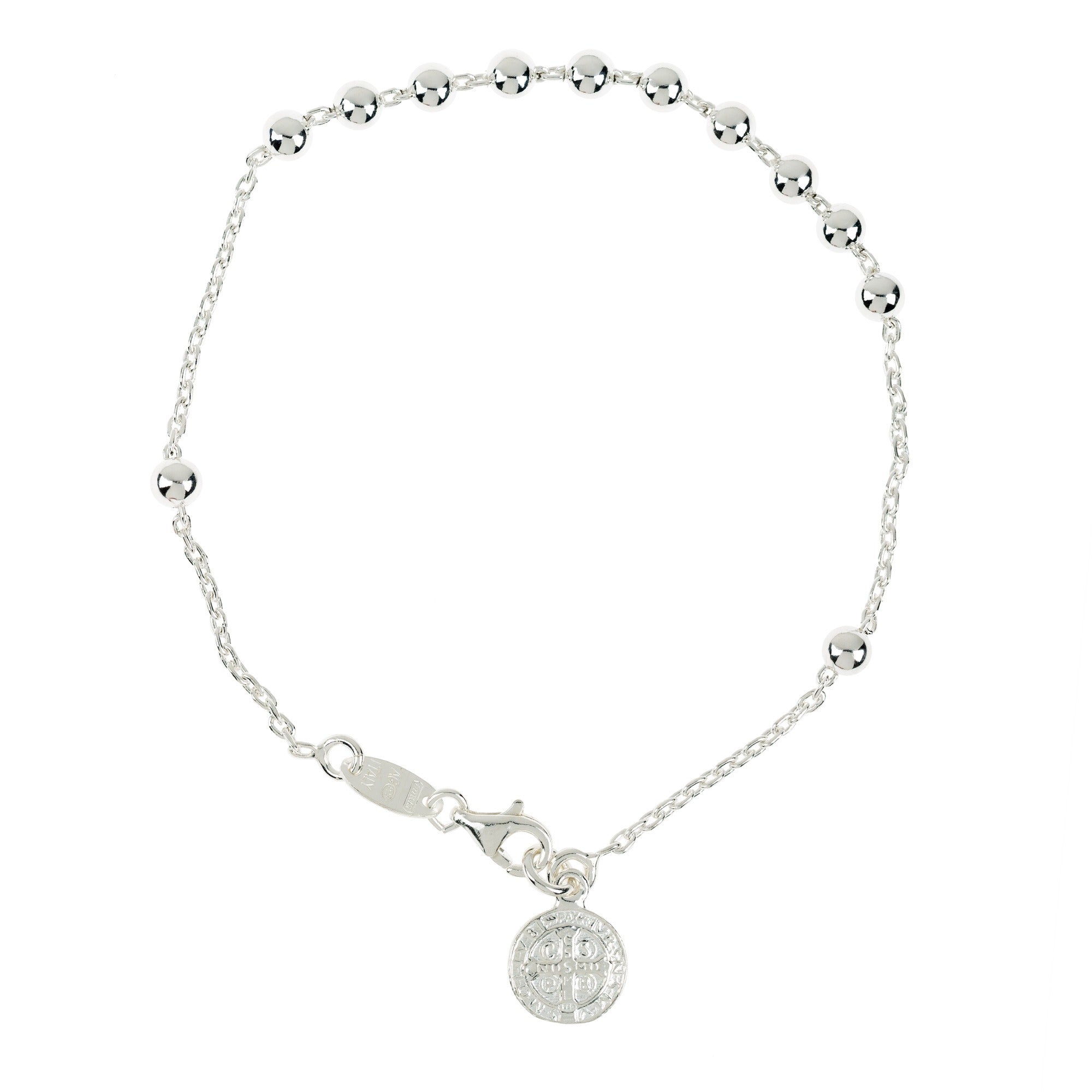 St. Benedict Sterling Silver Decade Bracelet