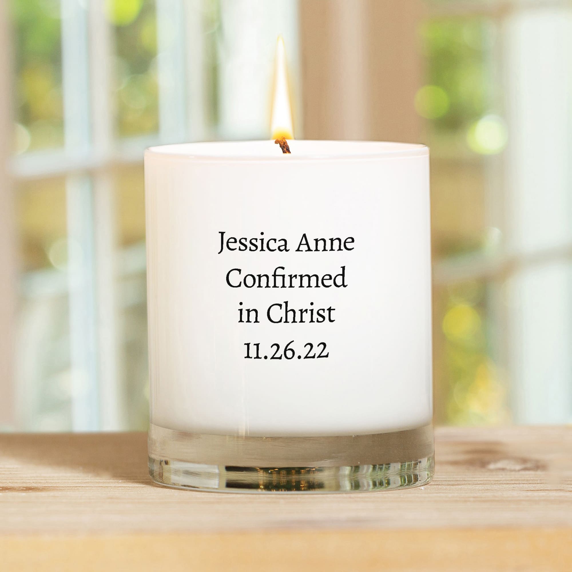 Personalized St. Thérèse of Lisieux Confirmation Candle