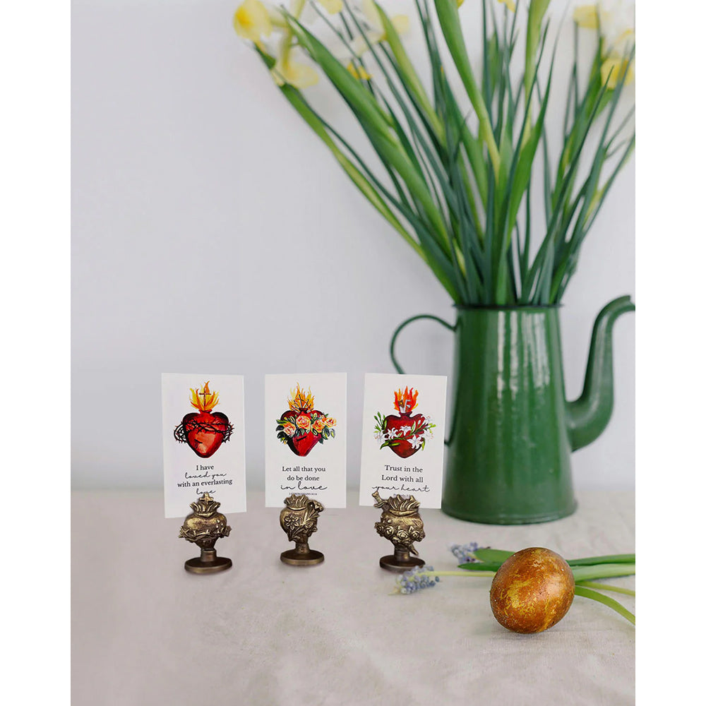 Hearts of the Holy Family Set of 3 Prayer Card or Photo Holders